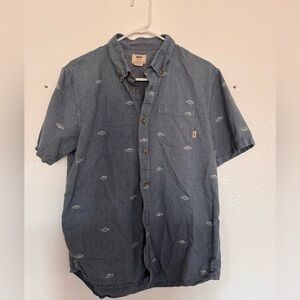 VANS Men’s Fish Short Sleeve Button Down - Medium